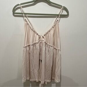 Free People Cream Sleeveless Top